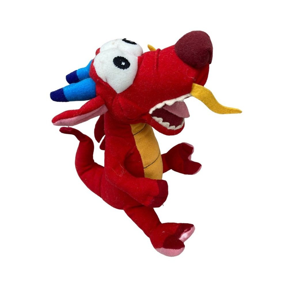 Vintage Disney Mulan Mushu Red Dragon Plush Beanie Baby Stuffed Animal Soft Toy